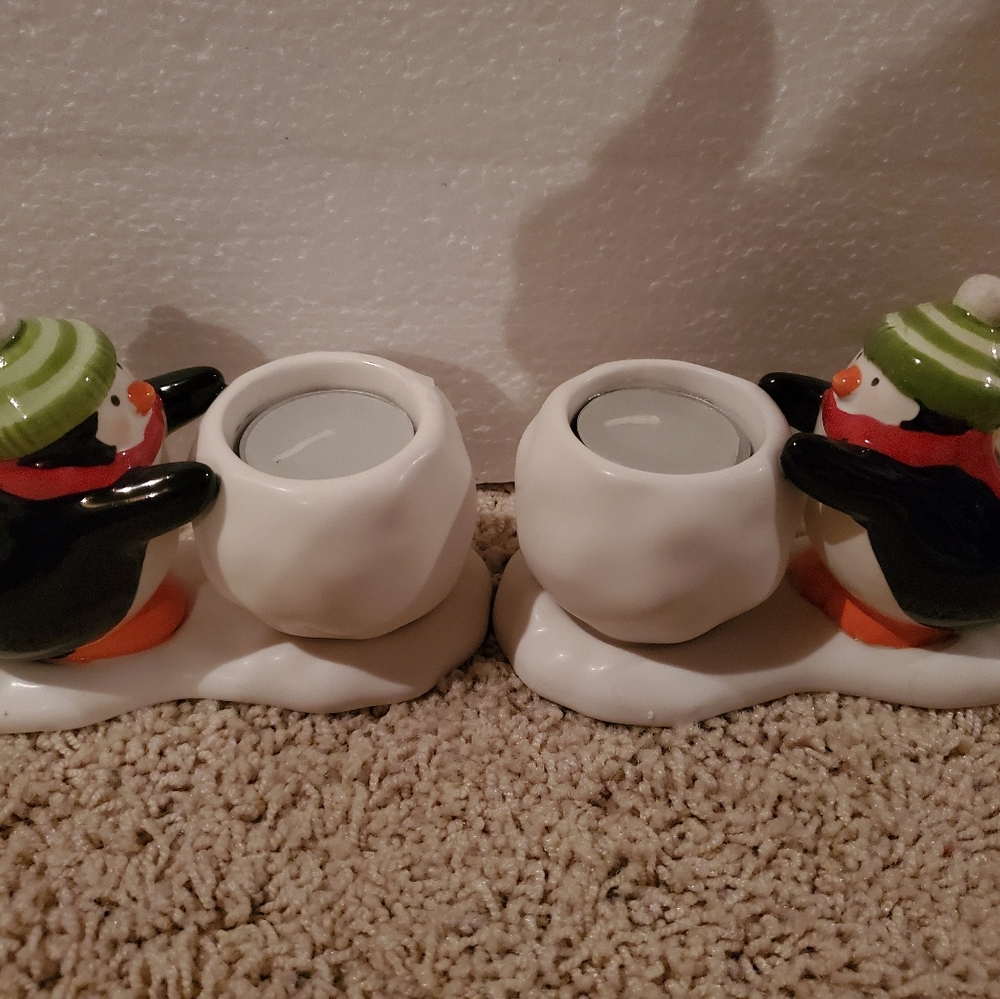 Penguin Tea Light Holder Set - Picture 2 of 4